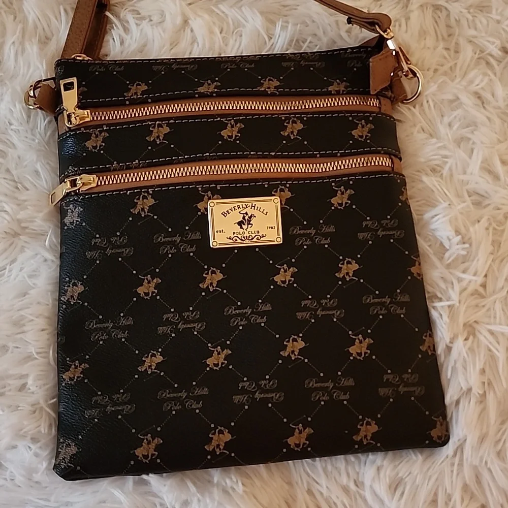 Beverly Hills Polo Club Brown and Black Crossbody Bag